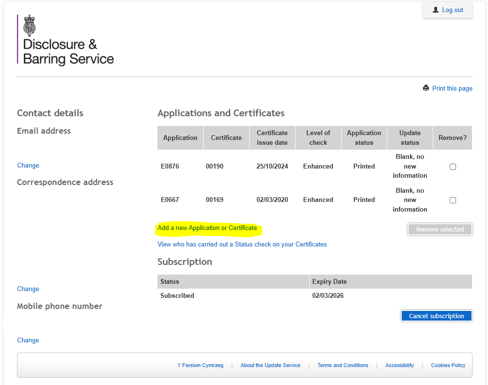 How do I add another DBS certificate to my existing Update Service ...